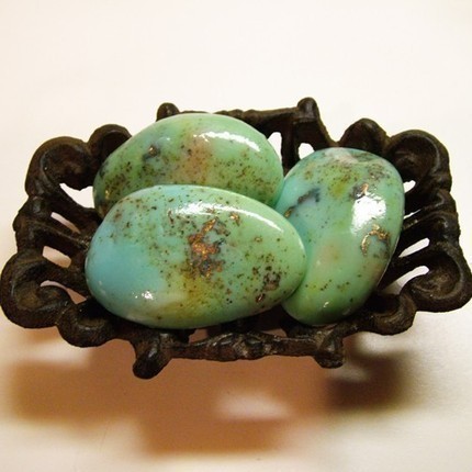 Three 1.5-oz Tumbled Turquoise Soaps